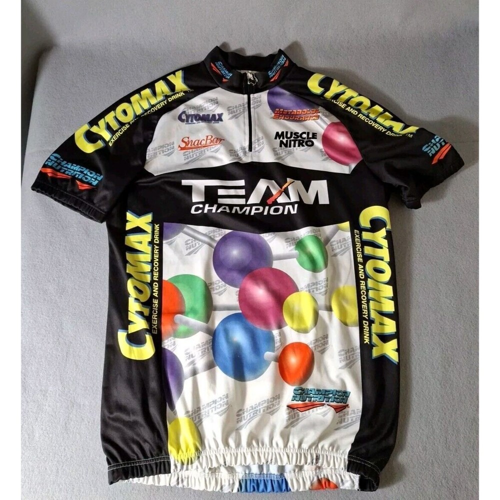 De Marchi Cycling Jersey Mens Xl Short Sleeve 1/4  Zip Team Champion Made Italy